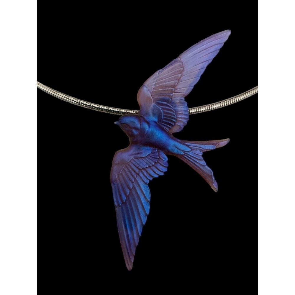 Bluebird Pâte De Verre Glass Pendant Gregory Burgard New Limited Edition Signed - Picture 16 of 16